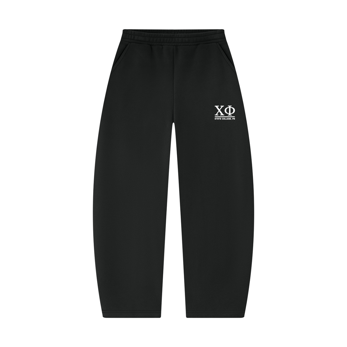 Sweatpants with White Text